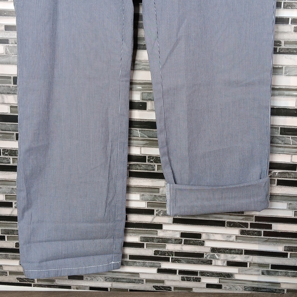 Tommy Hilfiger Womens 12 Blue Pin Striped Chinos Straight Legged Pants - Picture 5 of 10